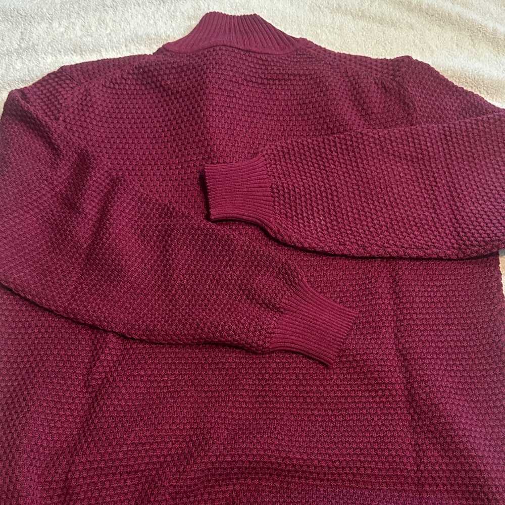 Robert Talbott Burgundy Buttoned Turtleneck Sweat… - image 5